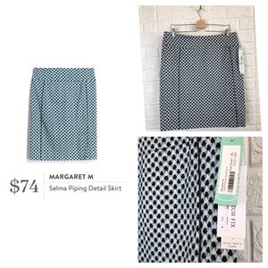 NWT Margaret M  Selma piping detail skirt